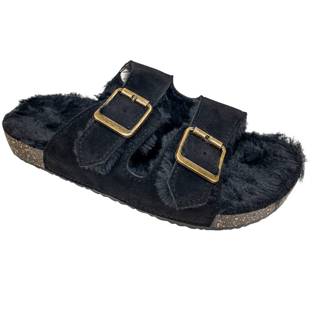 Secret Treasure Women Luxe Faux Fur slide slippers